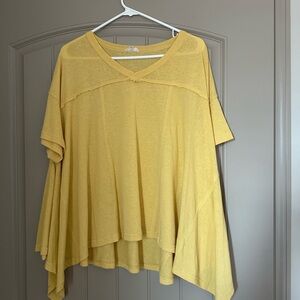 Yellow V-Neck Women's Top